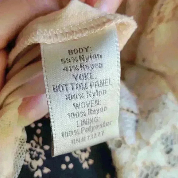 Lauren Conrad Cream Black Mesh  Floral Sleeveless Fit & Flare Lace Dress Size 6 - Picture 9 of 11